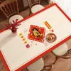 Jogos Americanos Ano do Cavalo Impermeável e à Prova de Óleo Toalha de Mesa Sem Lavagem 2026 Novo Estilo Cartoon High-End Anti-Escaldante e Resistente a Altas Temperaturas Jogo Americano para Mesa de Centro