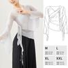 3623 Roupas de Dança para Mulheres Prática Corporal Moderna Malha Solta Elegante Adulto Flor Chinesa Clássica Top de Dança