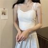 Camisola de Verano y Otoño para Mujer Hermosa Espalda Ropa Interior Deportiva para Uso Exterior Chaleco Interior con Almohadilla en el Pecho Fruncido Envolvente para el Pecho Top para Mujer