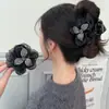Pinza para el Cabello de Malla con Estrella de Trébol Estilo Palacio Romántico 8cm Exquisita y Elegante Pinza de Flor en Brote Pinza de Tiburón Accesorio para el Cabello
