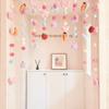Cortina de Puerta Rosa Femenina Corazón Lazo Cortina para el Hogar Cortina para Dormitorio Princesa Corazón Cortina de Puerta Hermosa Cortina Mágica para Puerta Cortina de Partición