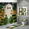 Ventas Directas de Fábrica Amazon Comercio Electrónico Halloween Nuevo Estampado Digital Impermeable Poliéster Cortina de Baño Mampara Cortina de Ducha 2
