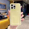 Adequado para Iphone17Pro Silicone Gelatina Duas em Uma Porta-Cartão Capa de Celular Apple 15P Cor Pura Anti-Queda 14 Proteção