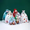 Bolsas de Regalo Navideñas con Cordón de Fábrica, Bolsas para Empaquetar Regalos de Navidad, Bolsas de Almacenamiento, Bolsas de Regalo para Fiestas
