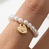 Anillo de Articulación de Perla Estilo Ins, Llavero Personalizado Hecho a Mano con Letra de Nicho