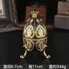 Caixa de Joias Oval em Forma de Coração Estilo Europeu com Diamantes e Esmalte, Exquisite Artesanato de Metal Pintado como Ovo de Páscoa Presente