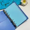 Bolsa de Armazenamento Brilhante de PP Azul Bolso Duplo com Aba Calças, Caderno de Classificação A6 Refil de Folhas Soltas