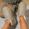 Zapatos de algodón para mujer 2024 invierno comercio exterior nuevos forrados de vellón pedal cálido botas de algodón talla grande damas botas de nieve del noreste