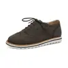 Zapatos Planos Brogue Florales para Mujer, Nuevo Estilo Primavera y Otoño, Ante con Suela Plana, Cierre de Cordones Delantero, Estilo Retro Británico, Zapatos de Cuero Casuales para Mujer