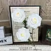 Ramo falso de simulación de color blanco terminado con flores de seda artificial para boda, fila de flores de plástico, arreglo de boda de alta calidad