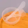 Tazón en Polvo para Mascarilla Facial, Tazón de Belleza de Plástico PP, Palillo para Mascarilla, Cuchara de Plástico, Cuchara Medidora, Juego de Tres Piezas de Herramientas para Mascarilla Facial para Belleza