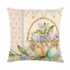 Venta Caliente de Pascua Funda de Almohada de Conejo Nórdico Oficina Sofá Funda de Cojín de Lino Transfronterizo Decoración del Hogar Modelo Nuevo