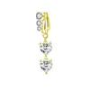 Venta caliente europea y americana 3 diamantes piercing ombligo sin perforación aro ombligo forma de luna corazón con incrustaciones de diamante aro ombligo venta al por mayor transfronteriza en stock