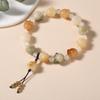 Pulseira de bodhi com garra de gatinho esculpida, pulseira de raiz de bodhi de jade branco, prato feminino para brincar ao redor do dedo, contas macias de Buda, contas de rosário para estudantes brincarem