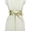 Cinturón ancho con cordones europeo y americano de piel sintética PU para mujer, moda japonesa, lazo de cinta decorativa, correa de doble anilla, sello de cintura