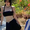 Traje de Baño Conservador para Mujer 2025 Nuevo Estilo Falda de Dos Piezas Coreana, Cubre Abdomen, Adelgazante, Traje de Baño para Chicas Estudiantes, Vacaciones Negro