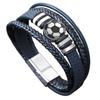 Pulsera de metal de fútbol de moda caliente transfronteriza Temu, personalidad de moda, accesorios de fútbol blanco y negro, pulsera de cuero, joyería