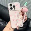 Cordón de Patita de Gato Color-blocking con Bola de Colores para Funda de Teléfono Apple 17ProMax Niñas Lindo Huawei Xiaomi Ventana Grande
