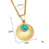 Collar Transfronterizo Retro Europeo y Americano de Lujo Ligero de Alta Gama en Acero de Titanio Turquesa para Mujer Cadena para Clavícula de Moda Nicho Ins Todo Fósforo