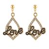 Pendientes de Diamante Flash Amor Carta de Amor 2023 Nuevo Transfronterizos Creativos Moda Temperamento Más Fáciles de Combinar Pendientes de Celebridad de Internet