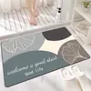 Entrada de baño tapete absorbente antideslizante de tierra de diatomeas alfombra de inodoro tapete para pies de baño lavadero felpudo de silicona