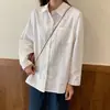 Sistema de Sal de Otoño Camisa Blanca de Manga Larga Ropa Interior para Mujer Ropa Exterior Holgada Versátil Estilo Americano Camisa Base Superior Elegante para Mujer