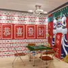 Celebridade da internet casa de mahjong sala de xadrez papel de parede estilo moda nacional churrasco de espetinho restaurante de panela quente restaurante de chá estilo Hong Kong papel de parede para selfie