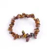 Pulseira de Pedra Natural com Pedrinhas Artesanal Versátil Fofa Colorida Pulseira de Cristal Rosa