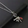 Venta Directa de Fábrica Personalizado Galvanizado Ecológico Aleación Fundida a Presión Negro Rosa Revolver Collar Joyería