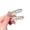 Pinza de Pico de Pato con Lazo de Pedrería de Diseño Nicho Estilo Coreano 2024 Nuevo Pasador Elegante de Gama Alta de Una Palabra Verano