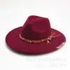 Tendencia de personalidad de la moda europea y americana transfronteriza sombrero de fieltro diseño original sombrero fedora temperamento británico sombrero de lana outlet de fábrica