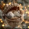Decorações de Natal com Pingentes de Coruja Animal Planos de Acrílico para Árvore de Natal e Carro