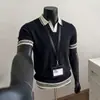 Camiseta Polo de Punto Fresco 2026 para Hombre, Camisa Polo de Cuello Solapa en Color de Contraste, Corte Ajustado con Textura de Punto