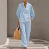 2026 Novo Conjunto de Camisa Feminina Casual Urbano Cor Sólida Conjunto TEMU Estação Independente Roupa Feminina Amazon