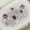 Brincos de Liga de Titânio com Zircônia Rosa para Piercing na Orelha, Studs para Cartilagem da Orelha, Brincos Deslumbrantes, Studs para Canal Auditivo, Não é Necessário Remover para Lavar ou Dormir, Acessórios para Orelha