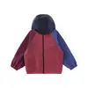 Jaqueta Externa Respirável Color Block da Moda e Chamativa para Meninos Wulibu, Casaco com Capuz Solto Tendência para Crianças na Primavera e Outono