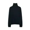 Venta al por mayor transfronteriza europea y americana Moda en prendas de punto 100% cachemira pura Suéter de cuello de pelo de moda Camiseta interior Top