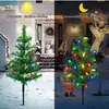 Árbol de Navidad Solar Atmósfera Navideña Luces Decorativas Jardín Césped Luces LED Exteriores Impermeables Luces de Paisaje