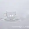 Taza de Café Taza con Asa de Vidrio Taza Pequeña de Té Taza de Agua de Vidrio Juego de Taza y Platillo