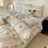 Juego de Cuatro Piezas de Algodón Puro Clase A Modelo Nuevo 2026 Ropa de Cama Sábana de Algodón Puro Funda Nórdica Sábana Ajustable Juego de Tres Piezas para Dormitorio Estudiantil 3