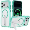 Adecuado para Apple 17PROMAX, anticaída, antiamarilleo, alta transparencia, protección de 360 grados, soporte giratorio magnético, funda para teléfono IPHONE16