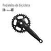 Pedivela Single Speed para Mountain Bike 32/34 36 38 40 42 Dentes Roda Negra Coroa Pedivela de Bicicleta