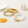 Estilo Vacaciones de Verano Epoxy Playa Oceánica Calado Palmera Estrella de Mar Personalizado Delfín Fresco Pulsera de Acero Inoxidable