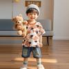 Ropa de Verano para Niños Pequeños 2025 Nuevo Estilo Niño Guapo Rasgado Casual Camiseta de Manga Corta Conjunto de Dos Piezas Pantalones Cortos de Mezclilla para Bebé