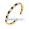 L50 Q35 S64 Pulsera de Moda Europea y Americana con Goteo de Aceite y Incrustaciones de Diamante, Exquisita Pulsera de Puño de Moda con Circonita Arcoíris