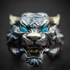 Anel vintage Tiger Xiao Mountain River Anel Tiger homens e mulheres personalidade dominadora Moda anel aberto anel casal anel presente