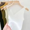 Chaleco de Punto sin Mangas para Mujer Elegante Combinable Cuello Medio Alto Puntada de Malla Costuras de Tiras Top Básico Chic para Traje Top Interior