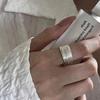 S925 Sterling Silver Multi-Layer Line Ring Female ins Niche Design Commuter Style Simple All-match Geométrico Anel Aberto