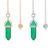 AliExpress alta venda pedra de energia colorida coluna hexagonal de ponta dupla pêndulo espiritual meditação joia de cristal natural atacado