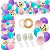 Cadena de globos rosa morado azul Tiffany set de decoración de globos de cumpleaños de unicornio Arco de globos para fiesta infantil Corona